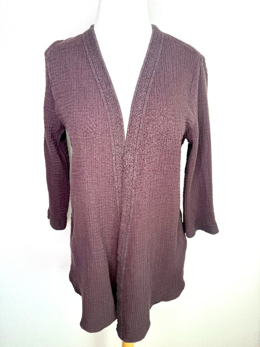 SOFT SURROUNDINGS Caftan Brown Cotton Linen Gauze Natural Fiber Open Boho Hippie